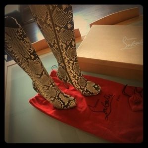 Authentic Christian Louboutin Snake Skin Boots